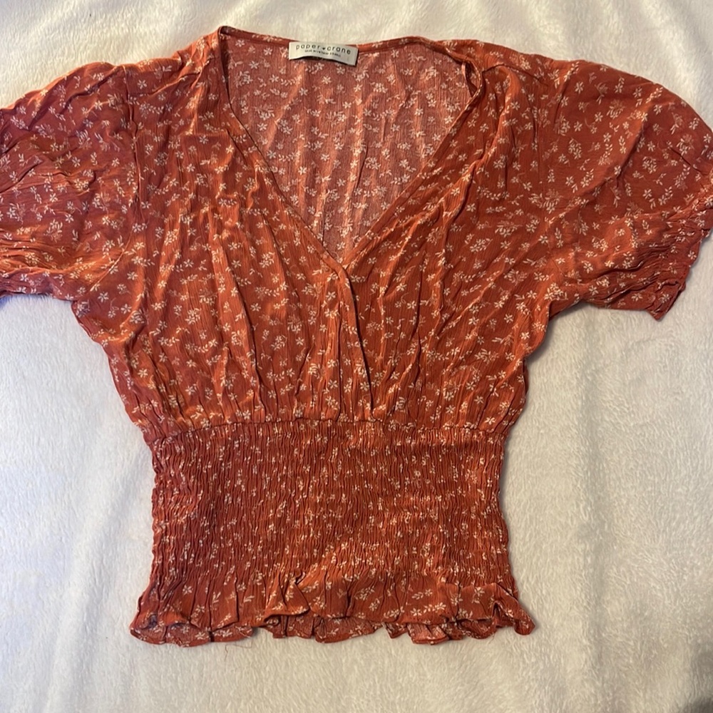 Cropped pink Flower top